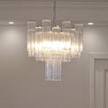 Aurora Chandelier White Layered Tube