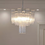 Aurora Chandelier White Layered Tube
