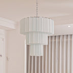 Aurora Chandelier White Layered Tube