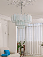 Aurora Chandelier White Layered Tube