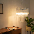 Aurora Chandelier White Layered Tube