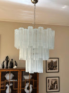 Aurora Chandelier White Layered Tube