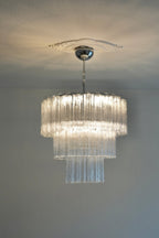Aurora Chandelier White Layered Tube