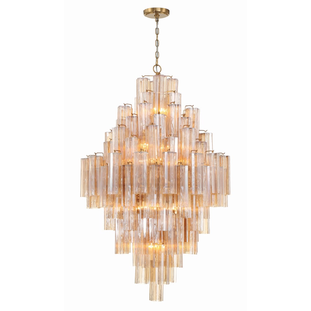 Zenith Diamond Chandelier Glass Tube Layered Amber