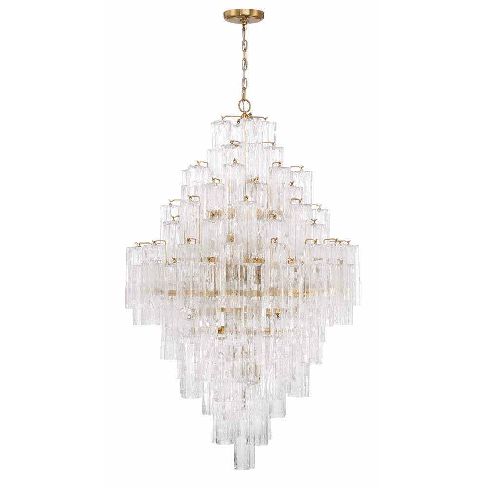 Zenith Diamond Chandelier Glass Tube Layered Amber