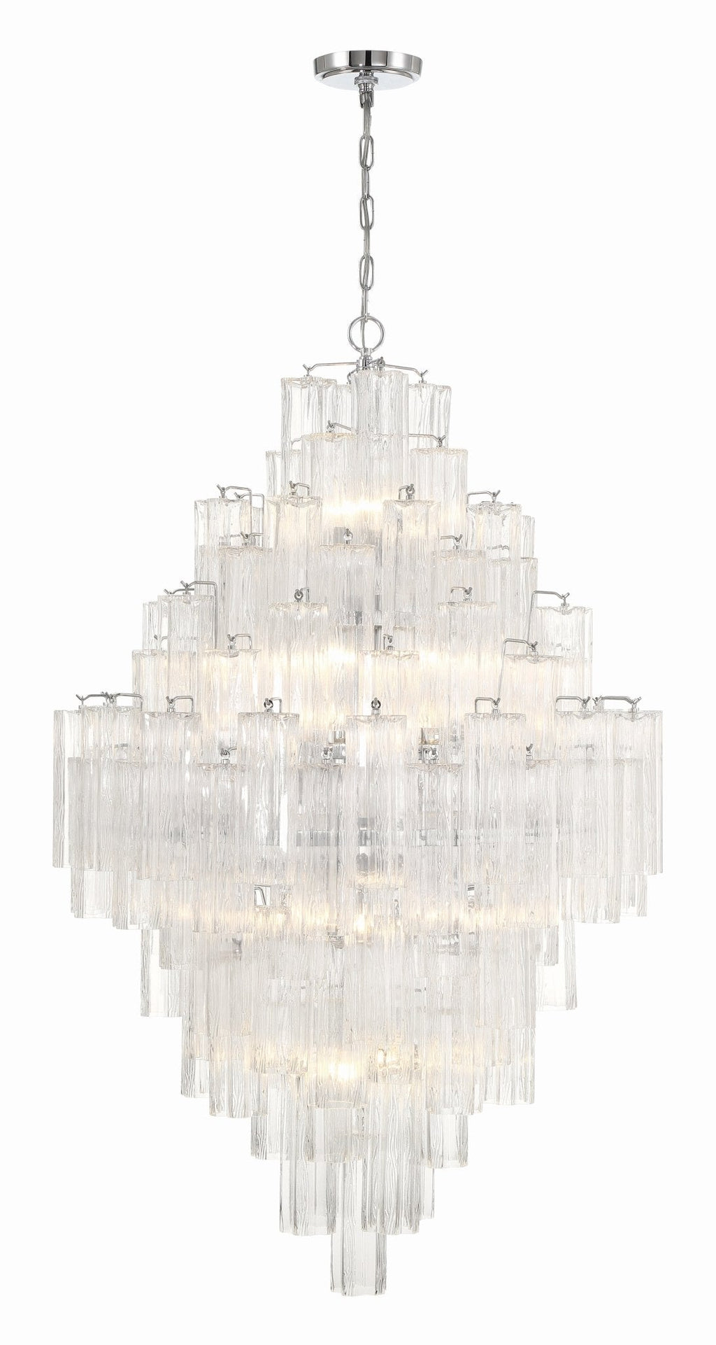 Zenith Diamond Chandelier Glass Tube Layered Amber