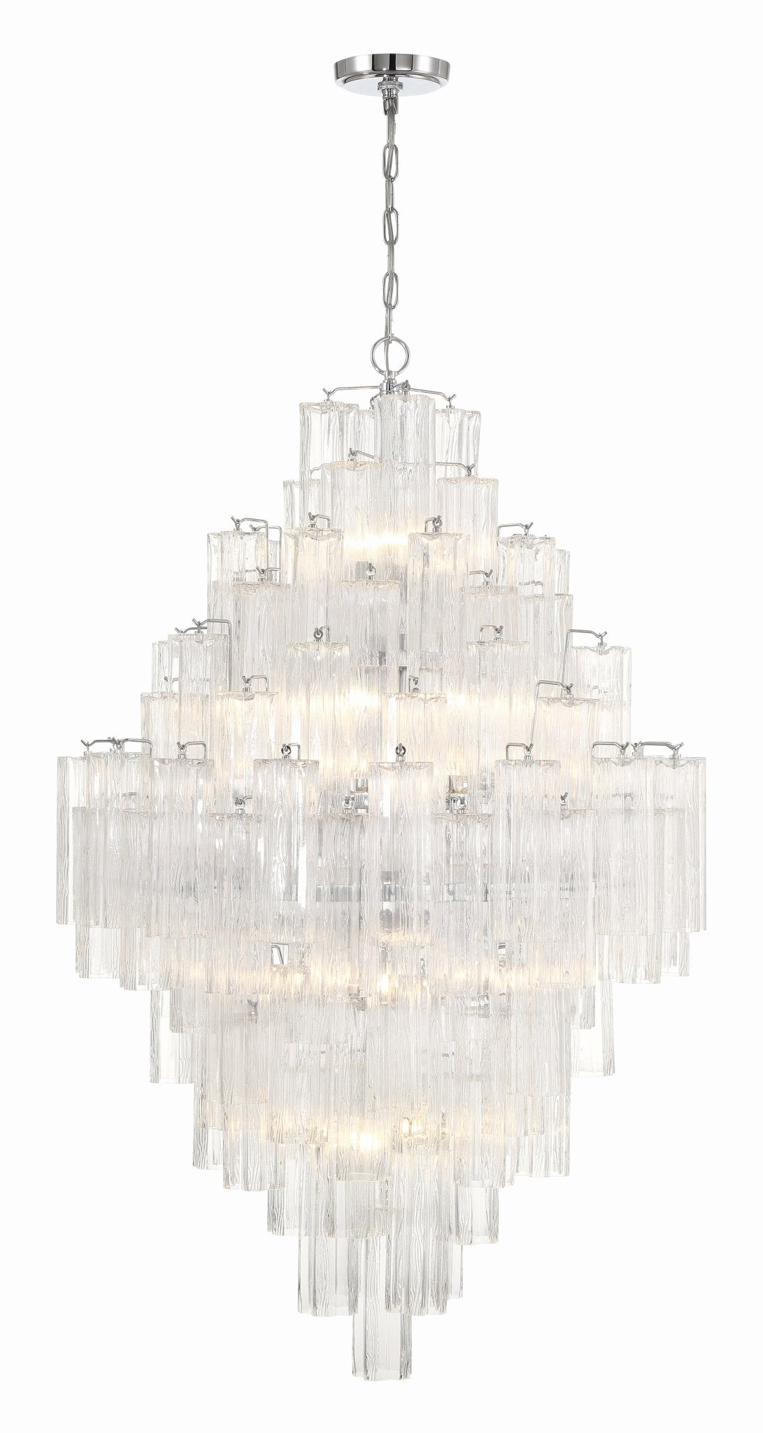 Zenith Diamond Chandelier Glass Tube Layered Amber