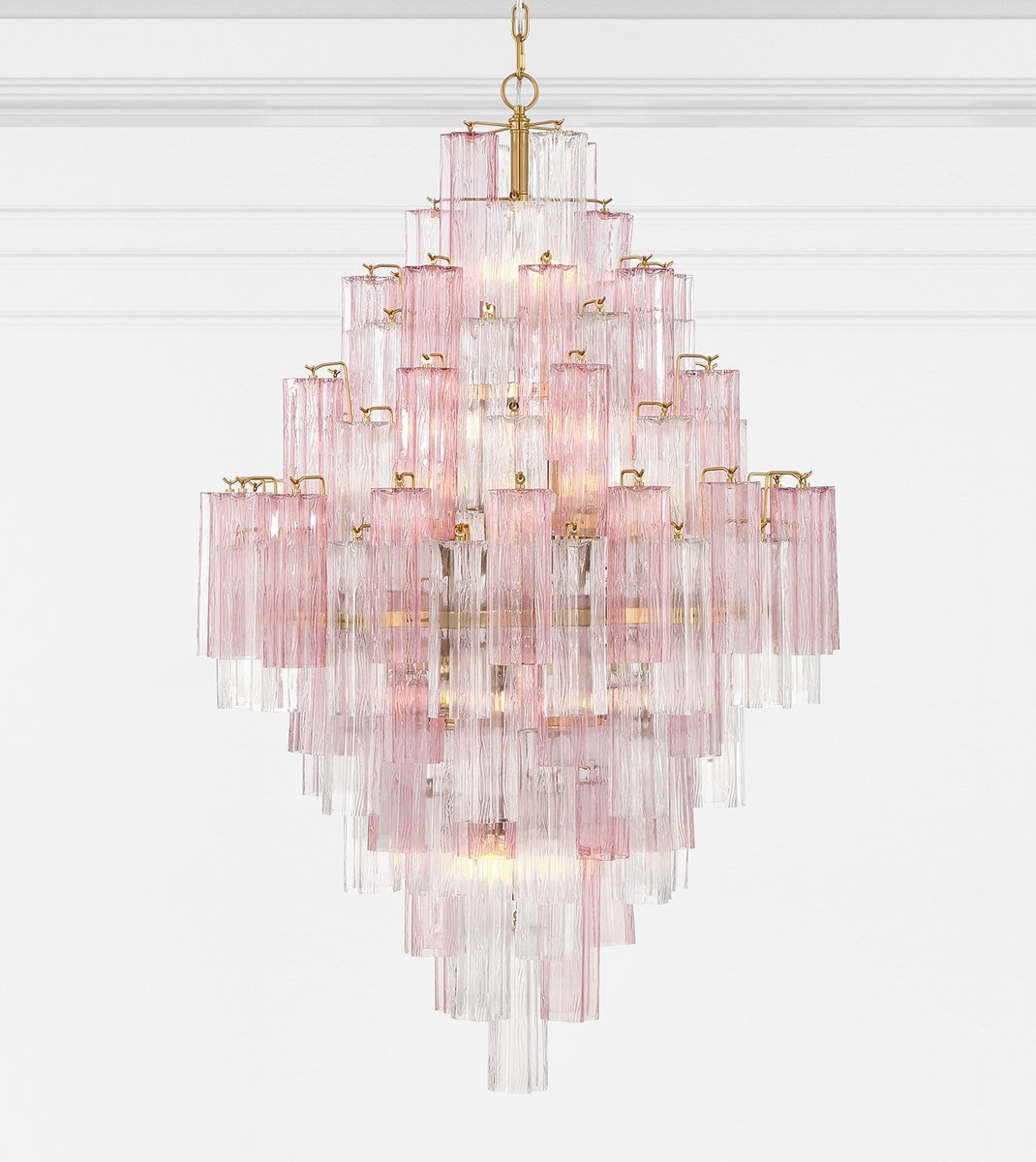 Zenith Diamond Chandelier Glass Tube Layered Amber