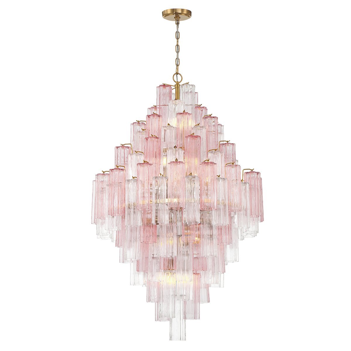Zenith Diamond Chandelier Glass Tube Layered Amber