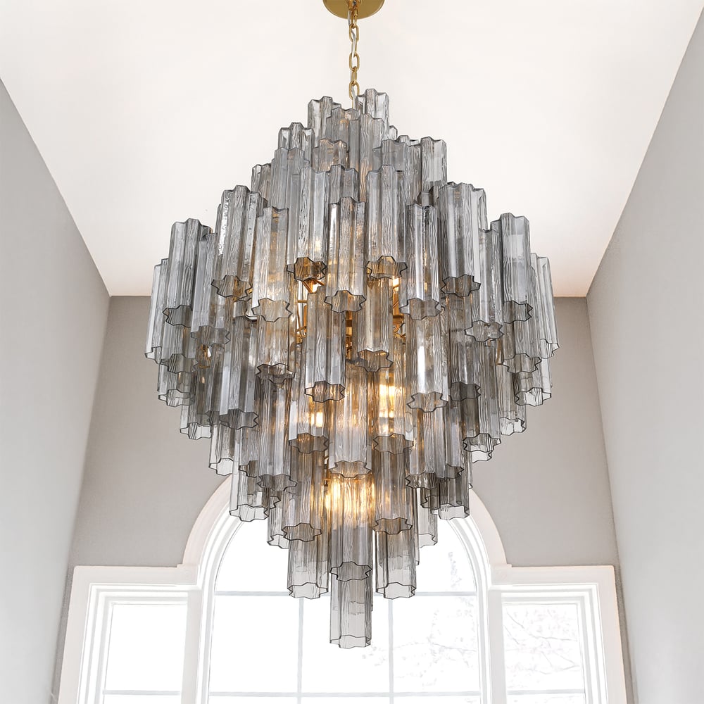 Zenith Diamond Chandelier Glass Tube Layered Amber