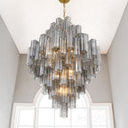 Zenith Diamond Chandelier Glass Tube Layered Amber