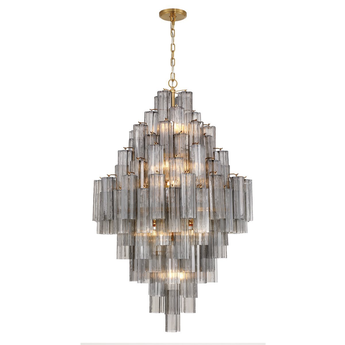 Zenith Diamond Chandelier Glass Tube Layered Amber
