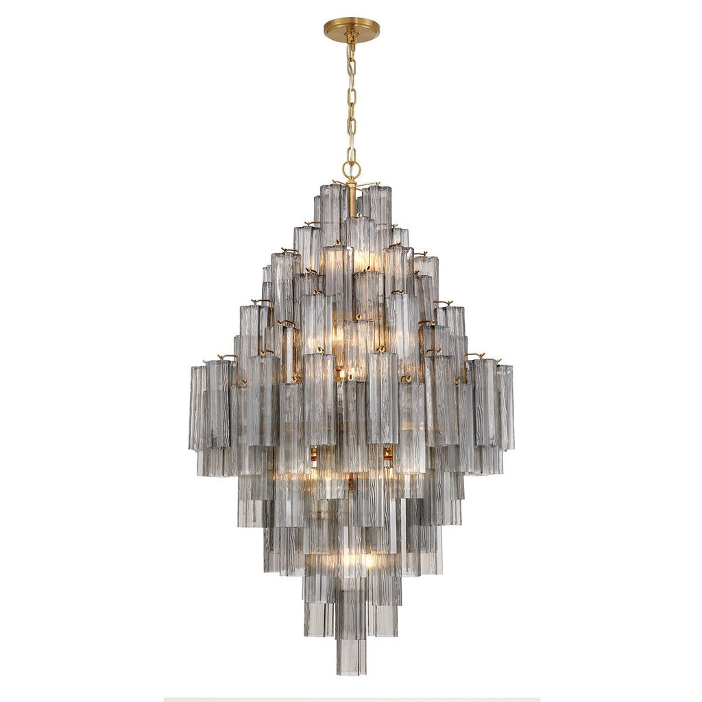 Zenith Diamond Chandelier Glass Tube Layered Amber
