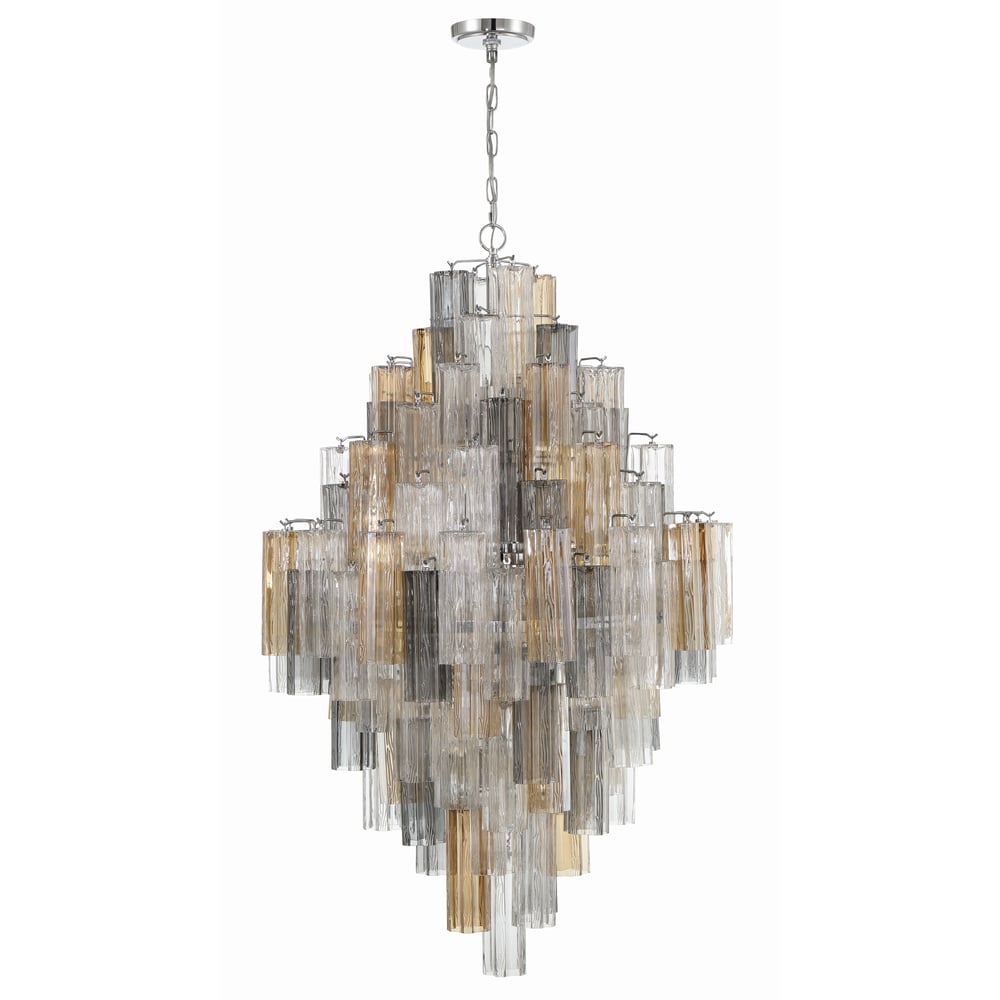 Zenith Diamond Chandelier Glass Tube Layered Amber