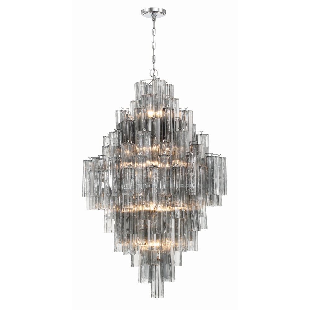 Zenith Diamond Chandelier Glass Tube Layered Amber