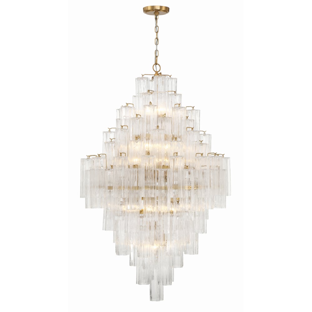 Zenith Diamond Chandelier Glass Tube Layered Amber