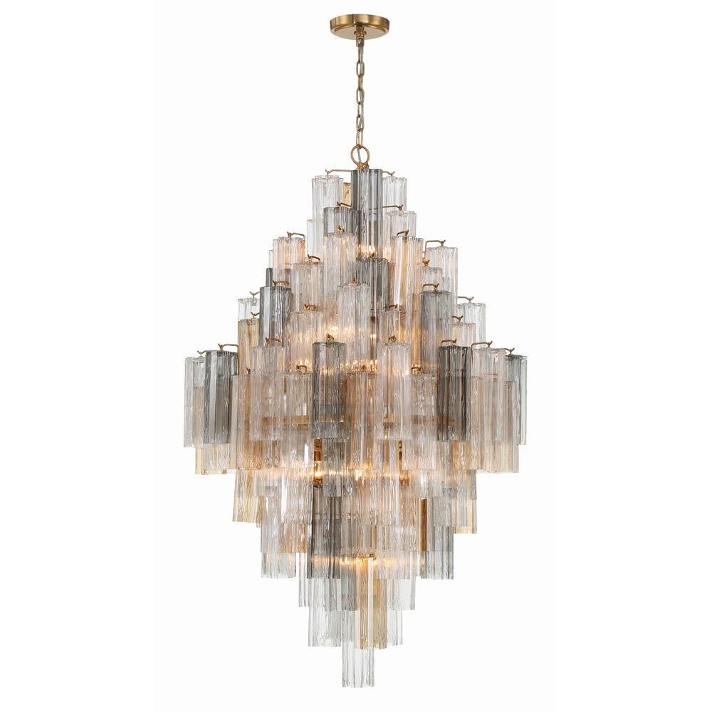 Zenith Diamond Chandelier Glass Tube Layered Amber