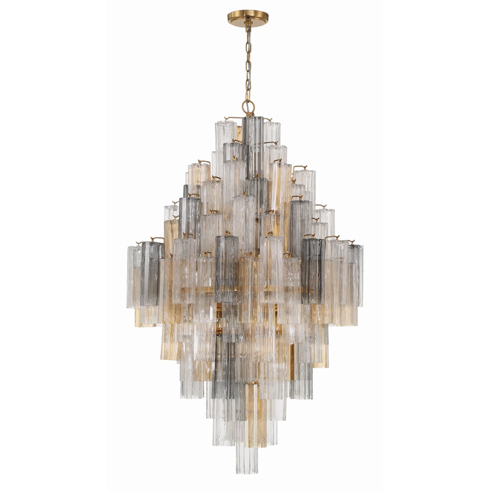 Zenith Diamond Chandelier Glass Tube Layered Amber