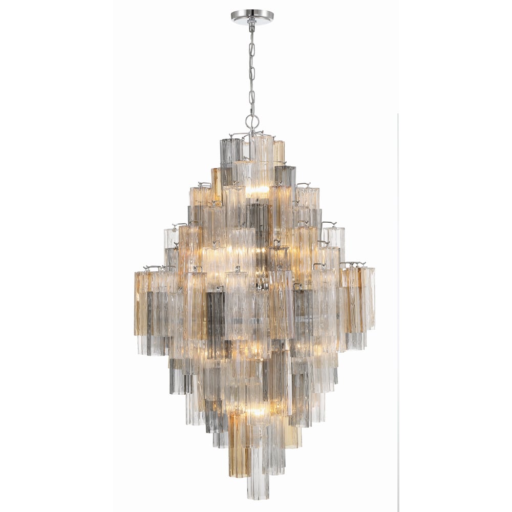 Zenith Diamond Chandelier Glass Tube Layered Amber