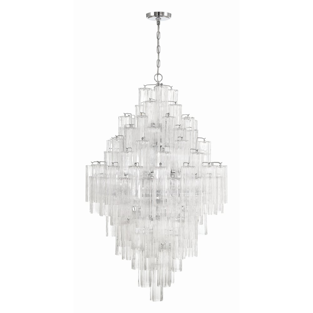 Zenith Diamond Chandelier Glass Tube Layered Amber