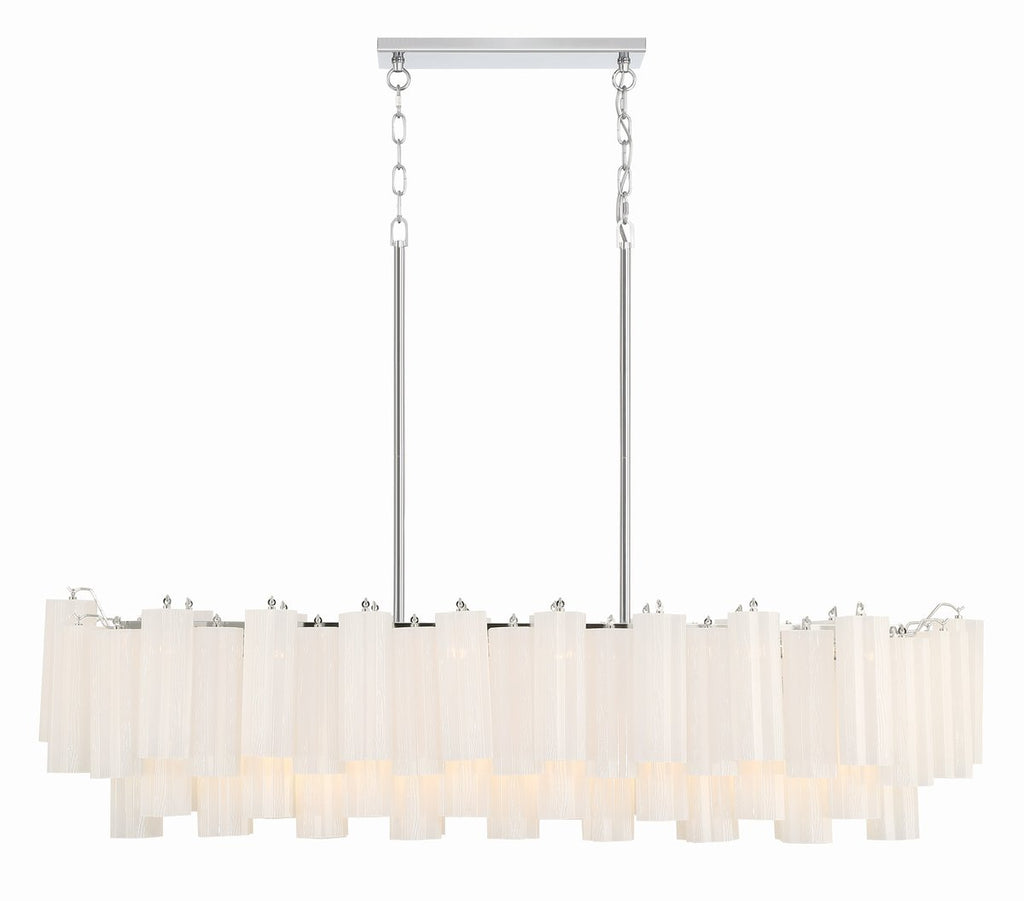 Sylva Linear Chandelier Glass Tube Tiered Amber
