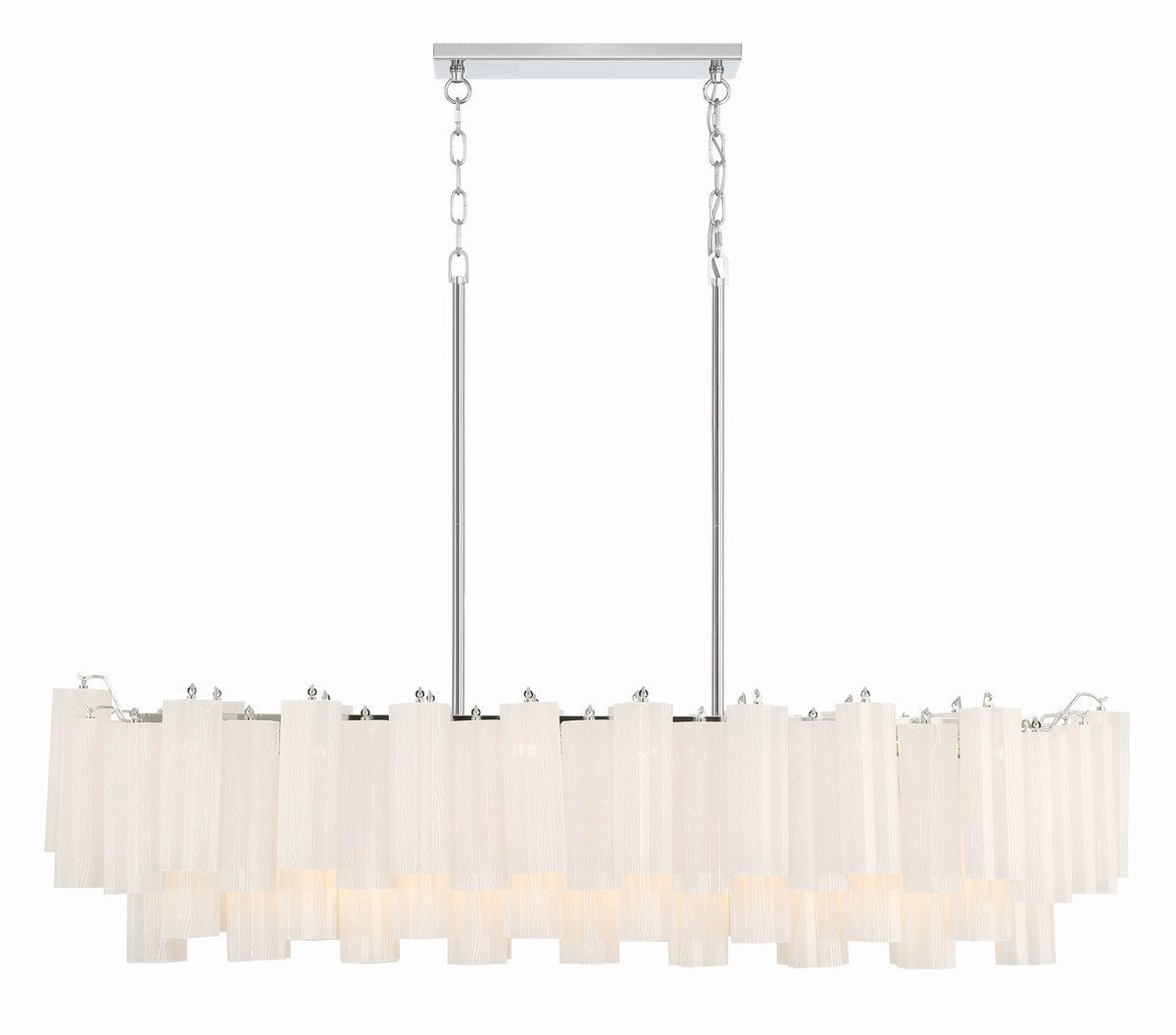 Sylva Linear Chandelier Glass Tube Tiered Amber