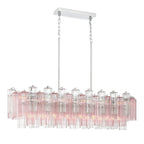 Sylva Linear Chandelier Glass Tube Tiered Amber