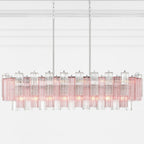 Sylva Linear Chandelier Glass Tube Tiered Amber