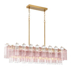 Sylva Linear Chandelier Glass Tube Tiered Amber