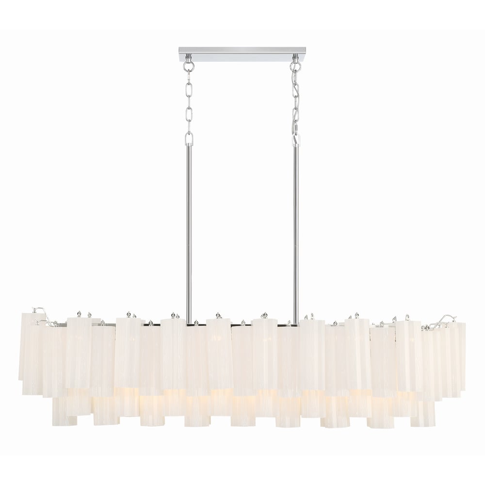 Sylva Linear Chandelier Glass Tube Tiered Amber