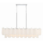 Sylva Linear Chandelier Glass Tube Tiered Amber