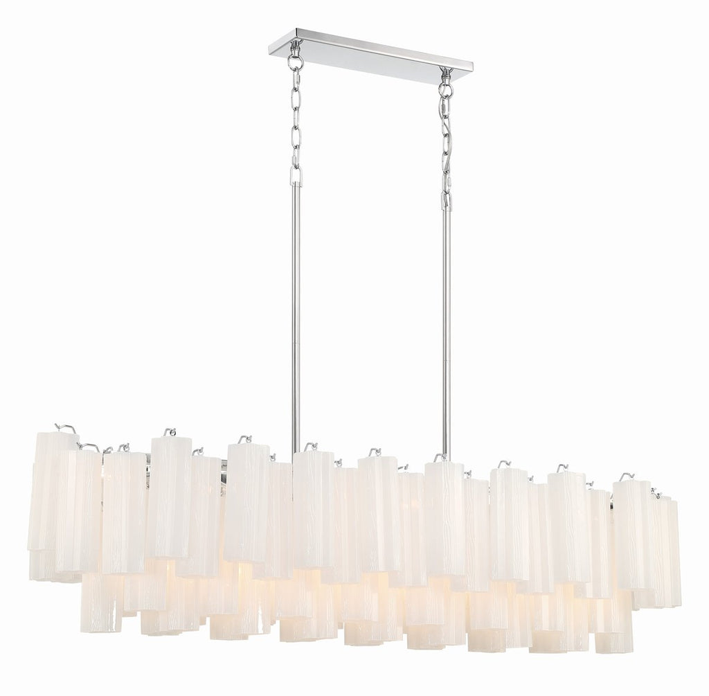 Sylva Linear Chandelier Glass Tube Tiered Amber