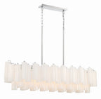 Sylva Linear Chandelier Glass Tube Tiered Amber