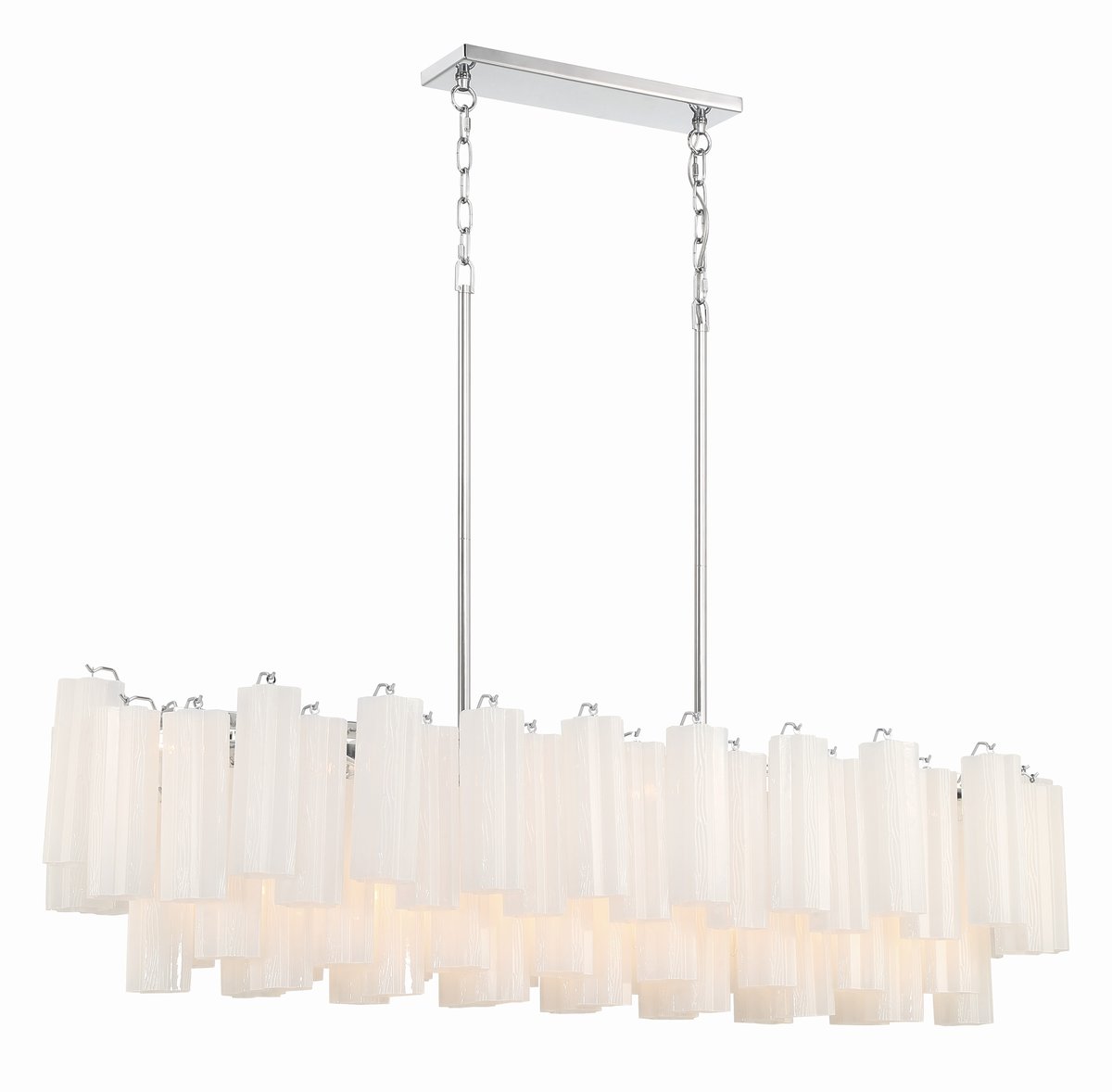 Sylva Linear Chandelier Glass Tube Tiered Amber