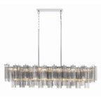 Sylva Linear Chandelier Glass Tube Tiered Amber