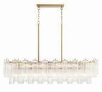 Sylva Linear Chandelier Glass Tube Tiered Amber