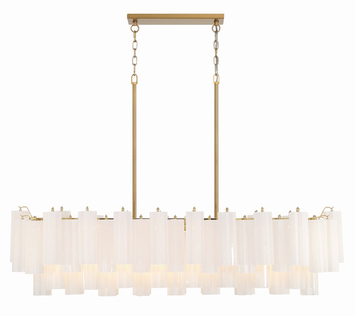 Sylva Linear Chandelier Glass Tube Tiered Amber