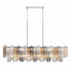 Sylva Linear Chandelier Glass Tube Tiered Amber