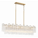 Sylva Linear Chandelier Glass Tube Tiered Amber