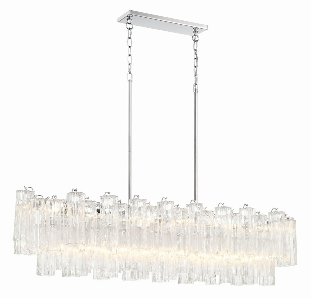 Sylva Linear Chandelier Glass Tube Tiered Amber