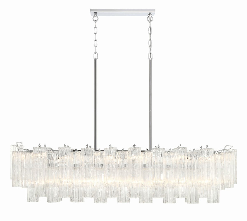 Sylva Linear Chandelier Glass Tube Tiered Amber