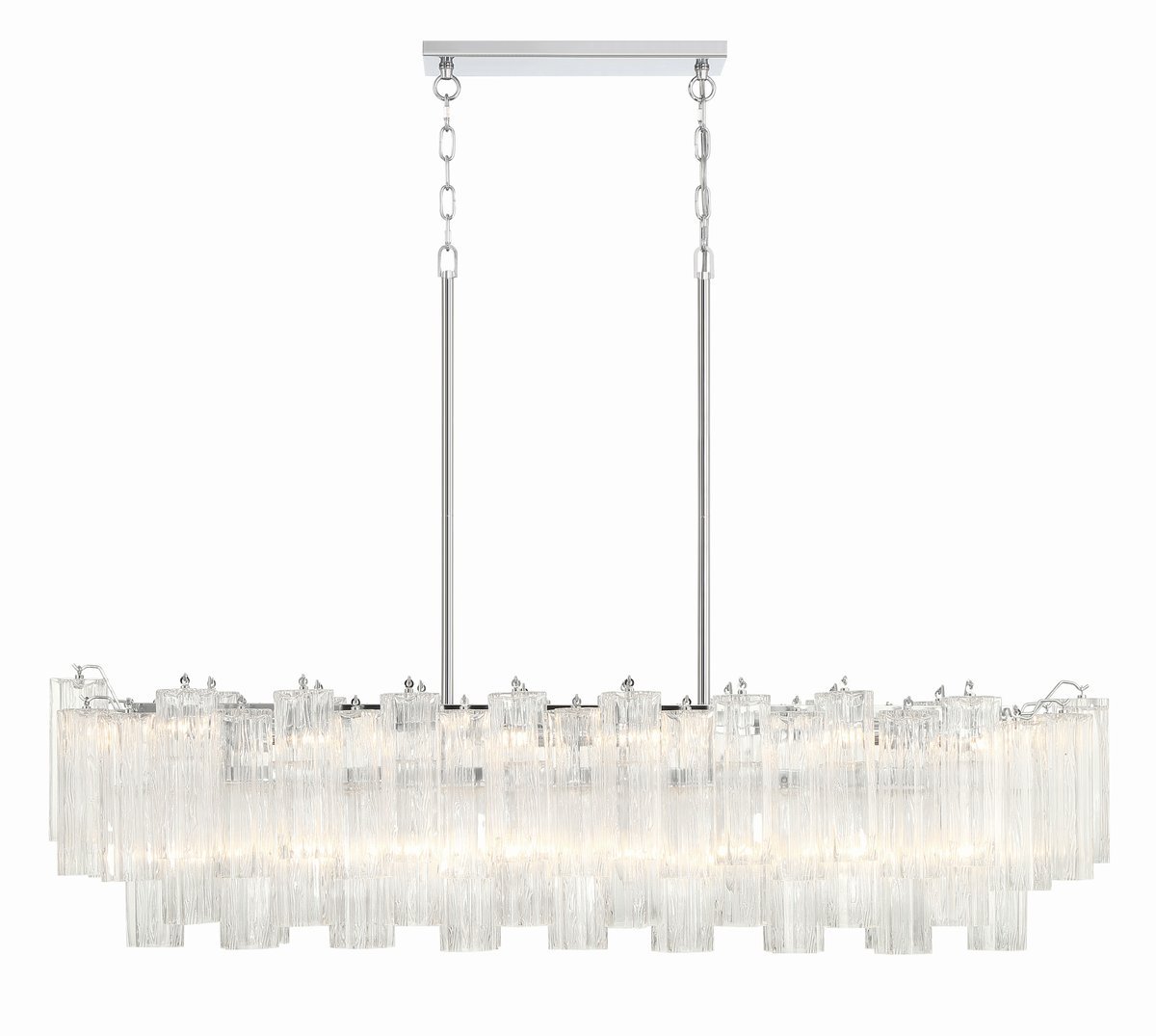 Sylva Linear Chandelier Glass Tube Tiered Amber