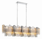 Sylva Linear Chandelier Glass Tube Tiered Amber