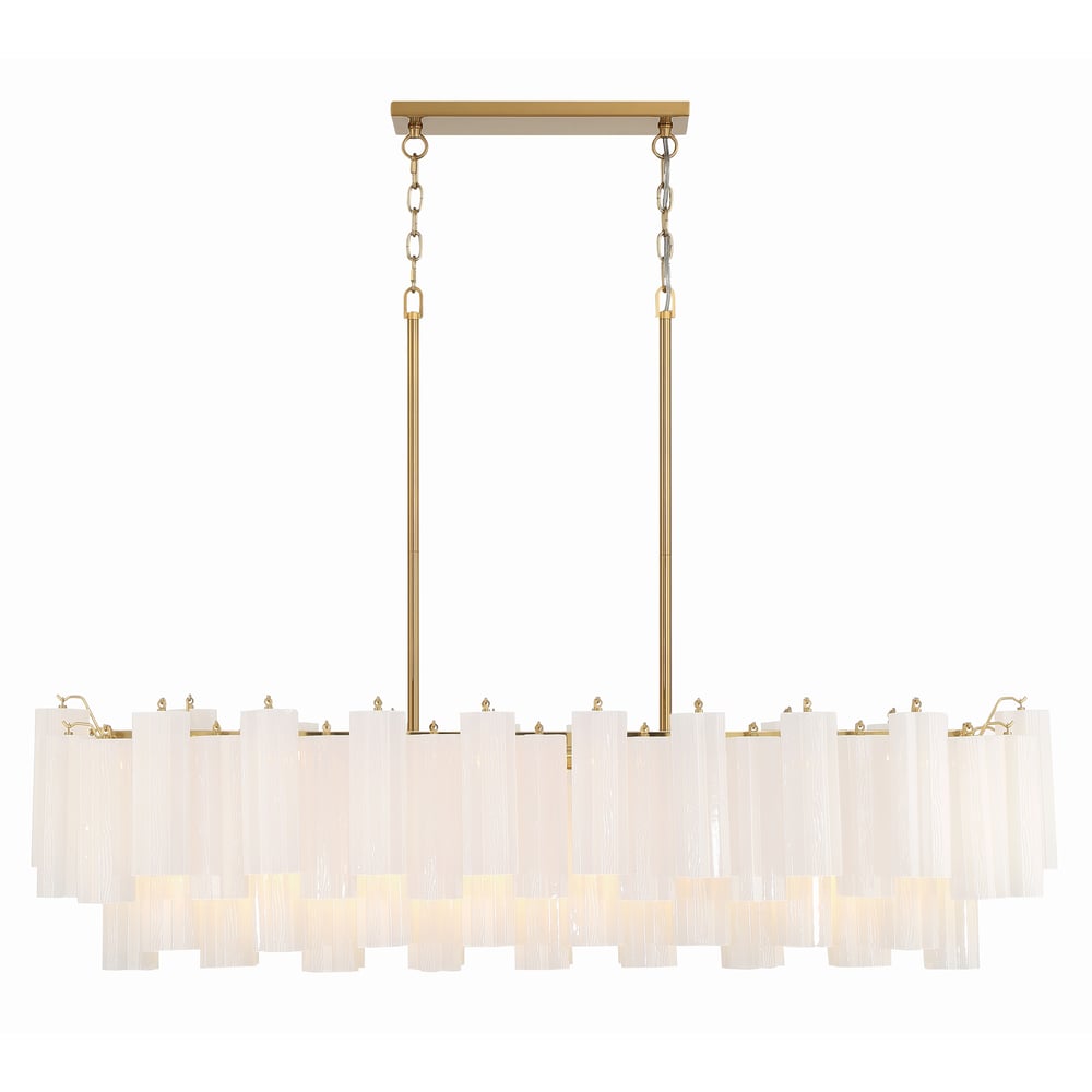 Sylva Linear Chandelier Glass Tube Tiered Amber