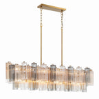 Sylva Linear Chandelier Glass Tube Tiered Amber