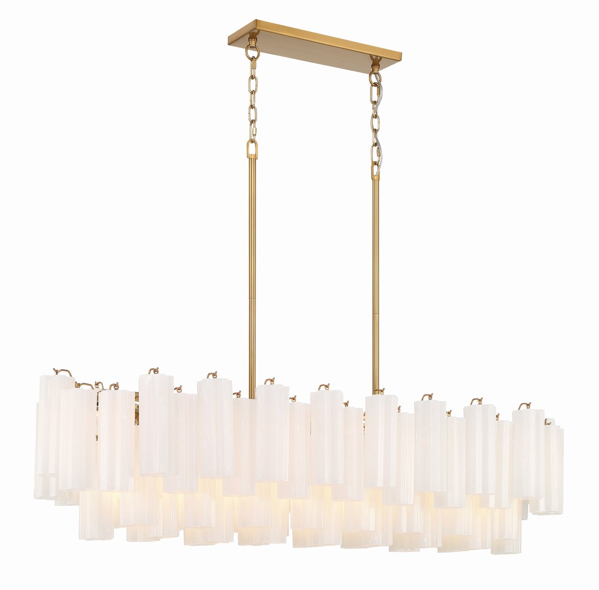 Sylva Linear Chandelier Glass Tube Tiered Amber