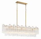 Sylva Linear Chandelier Glass Tube Tiered Amber
