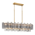Sylva Linear Chandelier Glass Tube Tiered Amber