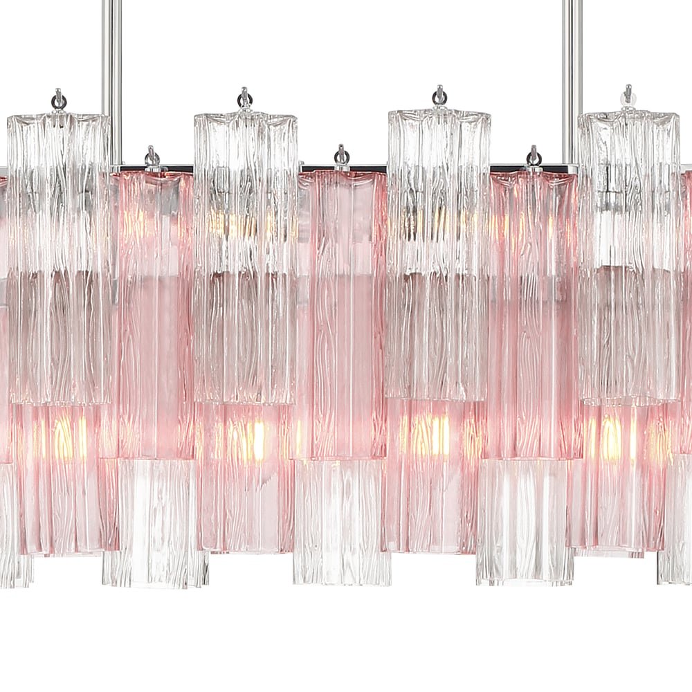Sylva Linear Chandelier Glass Tube Tiered Amber