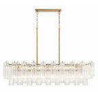 Sylva Linear Chandelier Glass Tube Tiered Amber